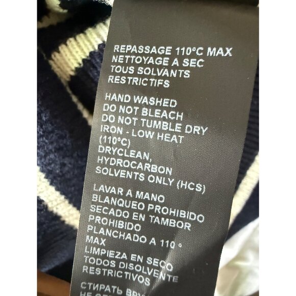 NWT The Kooples‎ Crew Neck Cardigan 100% Wool Blue White Stripe MSRP $525 - Picture 13 of 13